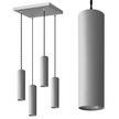 Lampa sufitowa wisząca ROLLER 4P srebrny zwis tuba nad stół (1)
