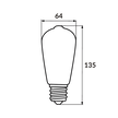 Żarówka LED Filament E27 ST64 łezka 6W ciepła 2500K amber bursztynowa (3)