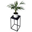 Metalowy stojak na kwiatki w stylu loft o wysokości 40 cm malowany proszkowo na czarny kolor.