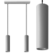 Lampa sufitowa wisząca ROLLER 2 srebrny zwis tuba nad stół (1)