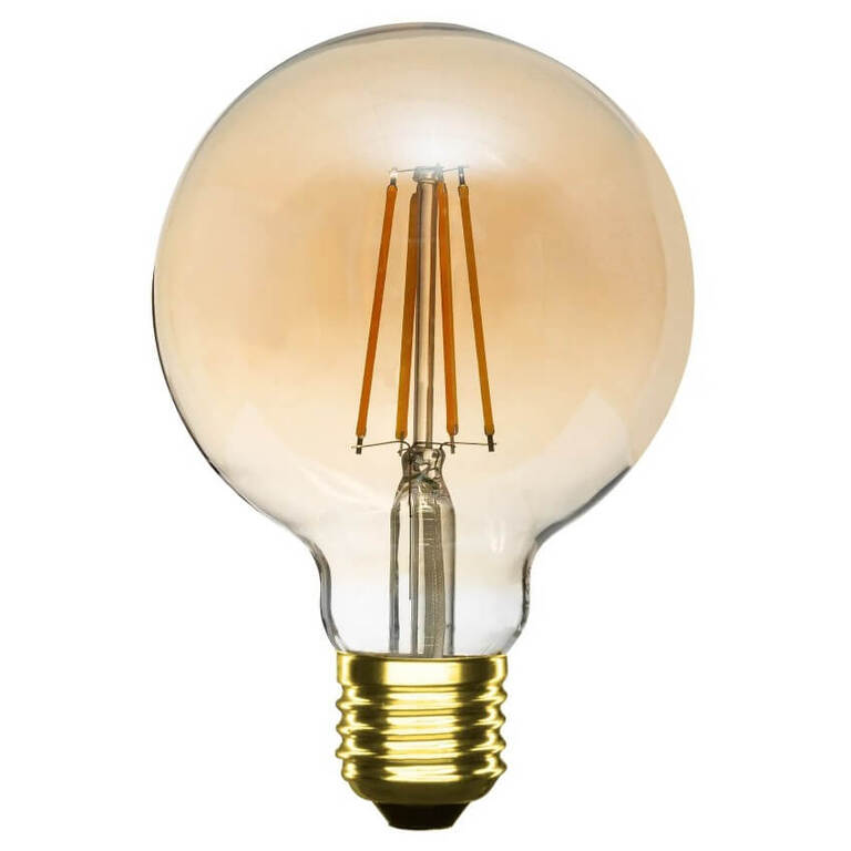 Żarówka LED Filament E27 G95 kula 2W ciepła 2500K amber bursztynowa (1)