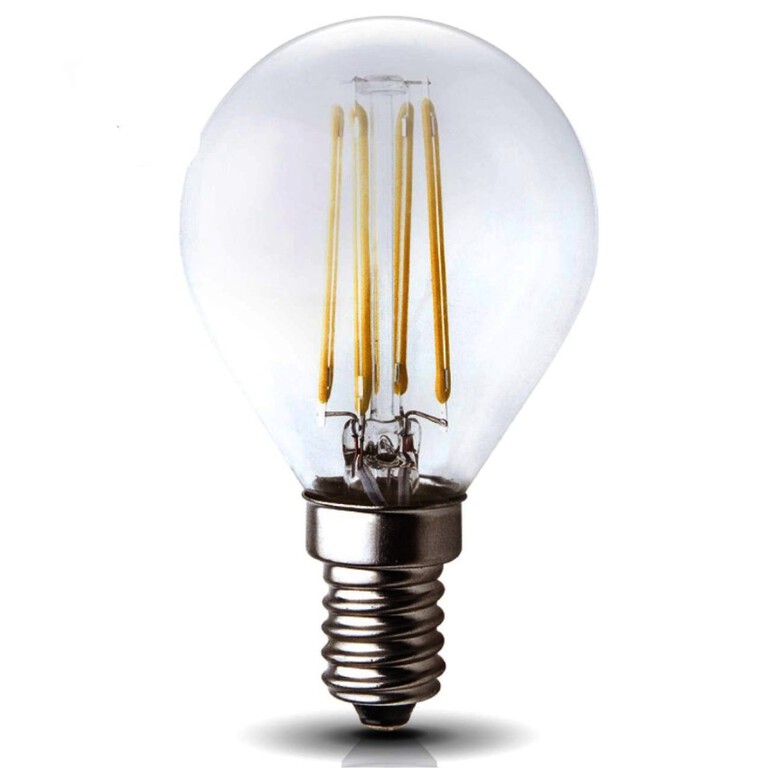 Żarówka LED Filament E14 B45 4W ciepła 3000K mała kulka transparentna (1)