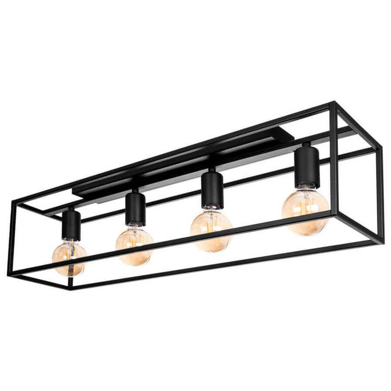 Żyrandol Case 12/4C w stylu loft, czarna, metalowa - idealny do nowoczesnych wnętrz