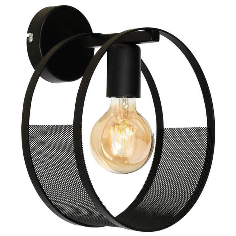 Kinkiet RING 1 czarny Lampa ścienna industrialny loft (1)