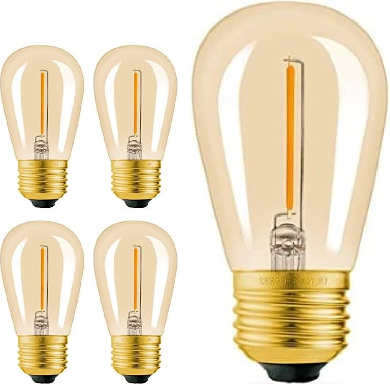 5x Żarówka LED do girland E27 S14 0,5W ciepła amber girlandowa (1)