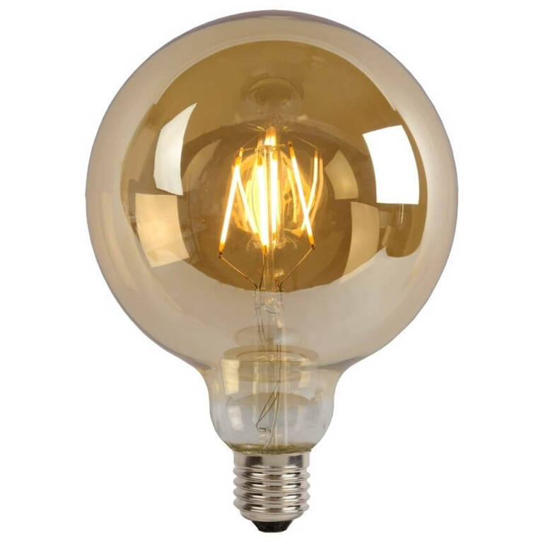Żarówka LED Filament E27 G125 kula 6W ciepła 2500K amber bursztynowa (1)
